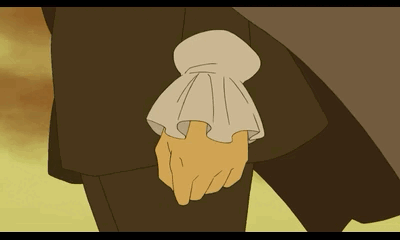 A Cartoon Of A Person Holding Hands With A White Cuff GIF