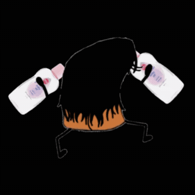 A Cartoon Of A Person Holding Two Baby Bottles In Their Hands GIF