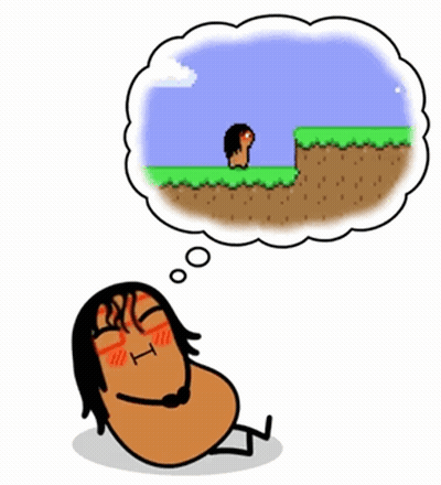 A Cartoon Of A Person Laying Down With A Thought Bubble That Says ' I ' On It GIF