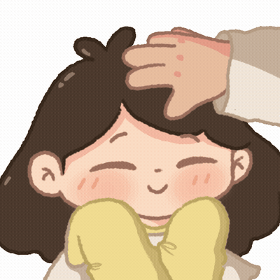 A Cartoon Of A Person Putting Their Hand On A Girl 'S Head GIF