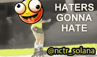 A Cartoon Of A Person Rollerblading With The Words Haters Gonna Hate Above Them GIF
