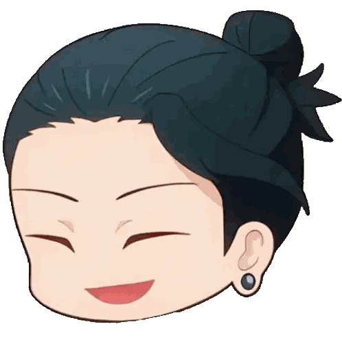 A Cartoon Of A Person 'S Head With A Bun And Earrings . Sticker