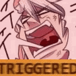 A Cartoon Of A Person Screaming With Their Mouth Open And The Word Triggered . GIF