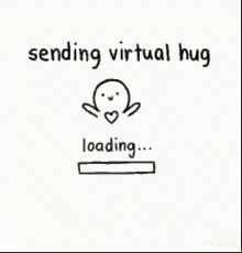A Cartoon Of A Person Sending A Virtual Hug And Loading A Hug Sent . GIF