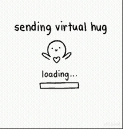 A Cartoon Of A Person Sending A Virtual Hug GIF