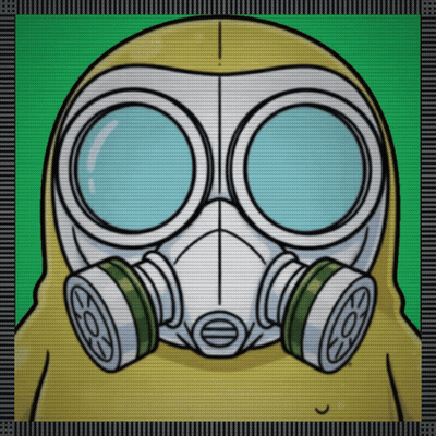 A Cartoon Of A Person Wearing A Gas Mask And Goggles GIF