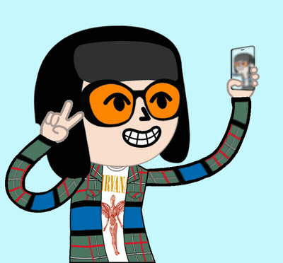 A Cartoon Of A Person Wearing A Nirvana Shirt GIF
