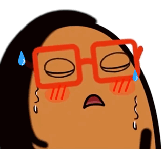 A Cartoon Of A Person Wearing Glasses With A Tear Running Down Their Face GIF