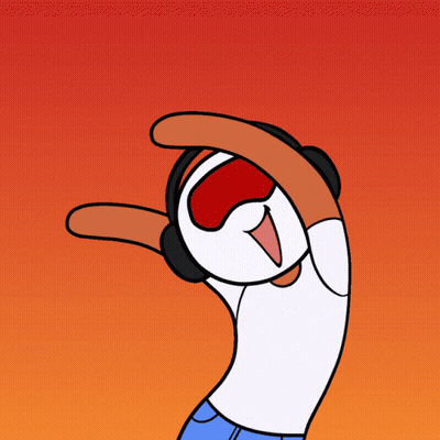 A Cartoon Of A Person Wearing Headphones And Making A Funny Face GIF
