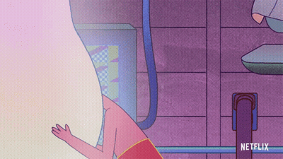 A Cartoon Of A Person With A Netflix Logo On The Bottom GIF
