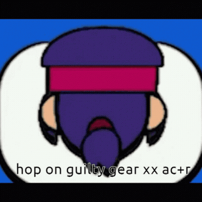 A Cartoon Of A Person With A Purple Hat And A Red Band Around Their Eyes . GIF