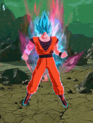 A Cartoon Of A Person With Blue Hair GIF