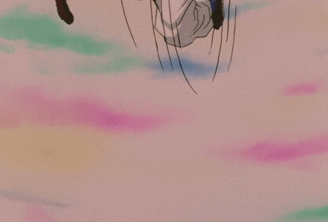 A Cartoon Of A Person With Red Hair And A Tail GIF