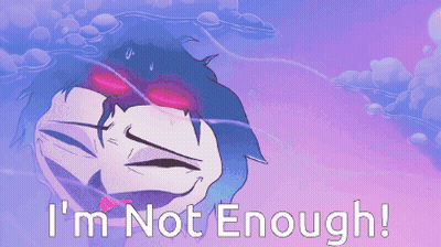 A Cartoon Of A Person With The Words I 'M Not Enough Below It GIF