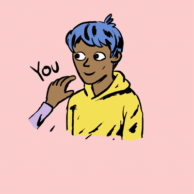 A Cartoon Of A Person With The Words " You Are Not Alone " GIF