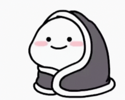A Cartoon Of A Person Wrapped In A Blanket With A Smile On Their Face . GIF