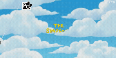 A Cartoon Of A Pig Flying Through The Air With The Words " The Simpsons " GIF