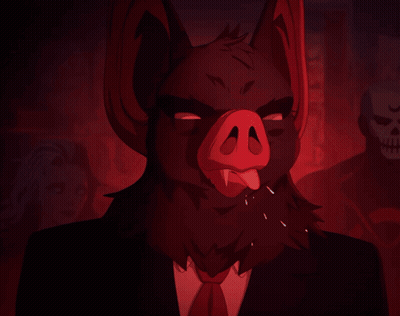 A Cartoon Of A Pig In A Suit And Tie Says Sonar [ Fart Sound ] Bull *** GIF