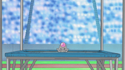 A Cartoon Of A Pig On A Trampoline GIF