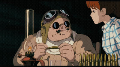 A Cartoon Of A Pig Wearing Goggles And A Helmet GIF