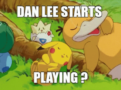 A Cartoon Of A Pikachu And A Duck With The Words Dan Lee Starts Playing Below Them GIF