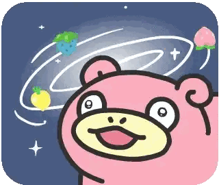 A Cartoon Of A Pink Bear With A Galaxy In The Background Sticker