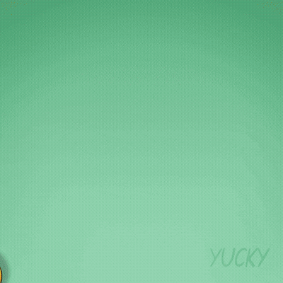A Cartoon Of A Pink Duck Holding A Gold Medal With The Name Yucky Below It GIF