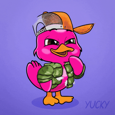 A Cartoon Of A Pink Duck With The Words I Can 'T On It GIF