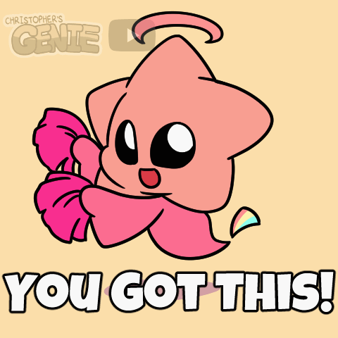 A Cartoon Of A Pink Star With A Pink Bow And The Words You Got This GIF