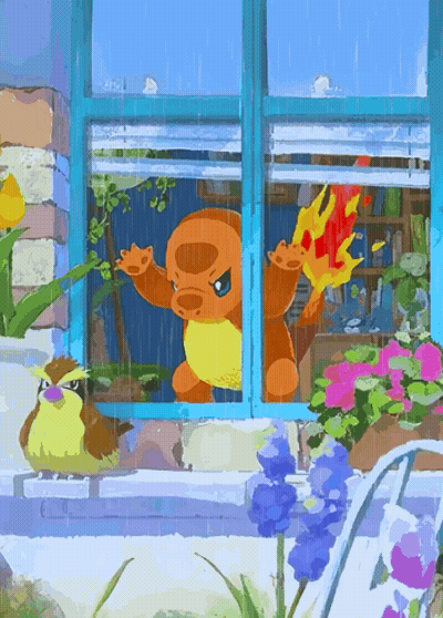 A Cartoon Of A Pokemon Looking Out A Window GIF