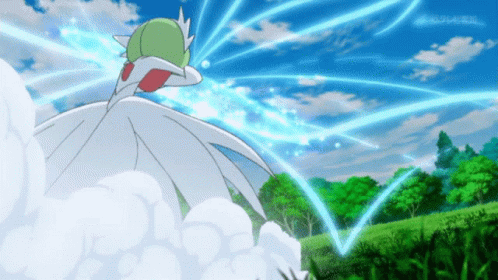 A Cartoon Of A Pokemon With A Blue Sky In The Background And The Word Display On The Bottom Right GIF