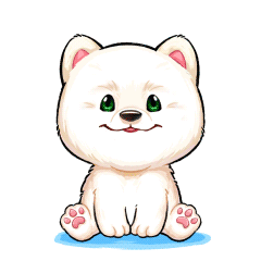A Cartoon Of A Polar Bear Laughing With The Words " Hahaha " Behind It GIF