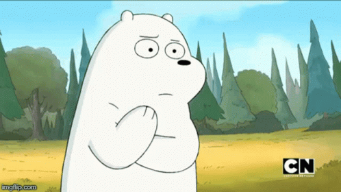 A Cartoon Of A Polar Bear With A Cn Logo In The Corner GIF