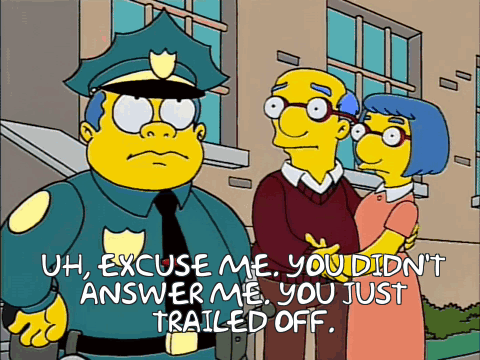 A Cartoon Of A Police Officer Standing Next To A Man And Woman GIF