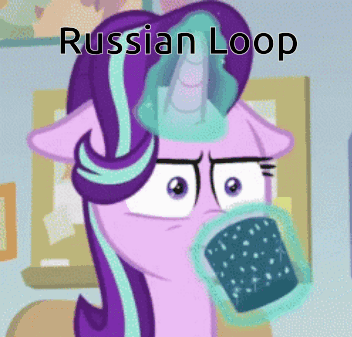 A Cartoon Of A Pony With The Words Russian Loop Above It GIF