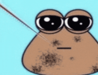 A Cartoon Of A Potato With A Sword In Its Mouth . GIF