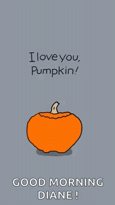 A Cartoon Of A Pumpkin Holding A Sign That Says I Love You Pumpkin GIF