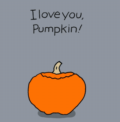 A Cartoon Of A Pumpkin That Says I Love You Pumpkin You Are My Spice GIF