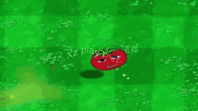 A Cartoon Of A Purple Explosion In A Plants Vs Zombies Game . GIF