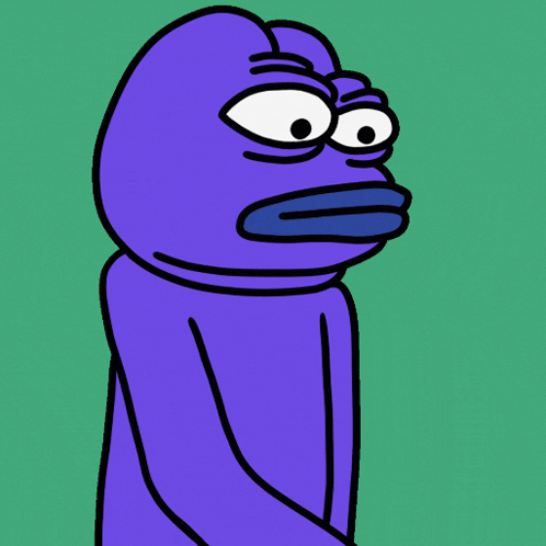 A Cartoon Of A Purple Frog Holding A Remote Control GIF