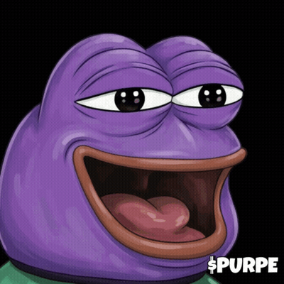 A Cartoon Of A Purple Frog With The Word Purpe On The Bottom Right GIF