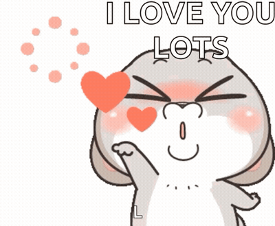 A Cartoon Of A Rabbit Blowing A Heart With The Words I Love You Lots Above It GIF
