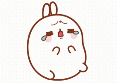 A Cartoon Of A Rabbit Crying With Tears Coming Out Of Its Eyes GIF