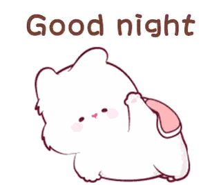 A Cartoon Of A Rabbit Laying Down With The Words Good Night Written Below It Sticker