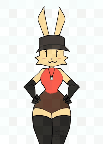 A Cartoon Of A Rabbit Wearing A Hat And A Necklace GIF