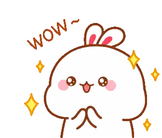 A Cartoon Of A Rabbit With The Word Wow Written Above It Sticker