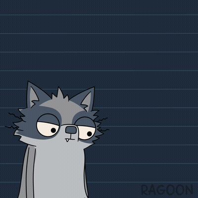A Cartoon Of A Raccoon Looking Up At A Graph GIF