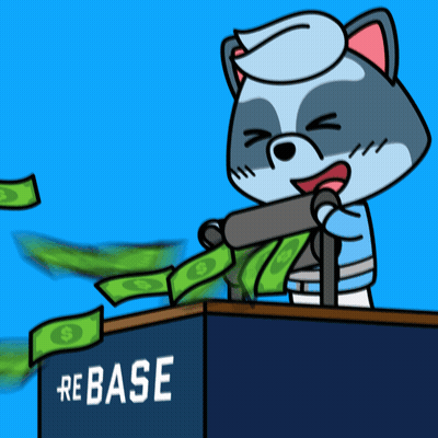 A Cartoon Of A Raccoon On Top Of A Podium That Says Rebase On It GIF