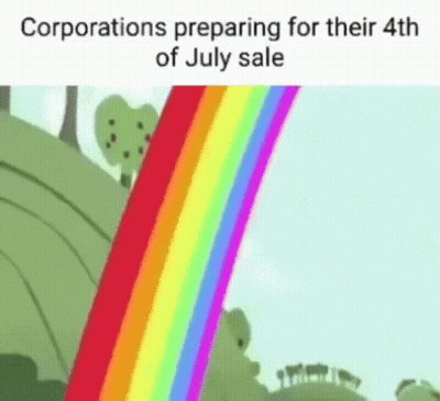 A Cartoon Of A Rainbow Coming Out Of The Sky . GIF