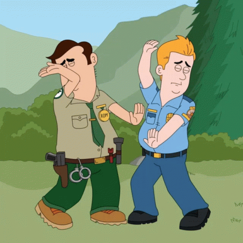 A Cartoon Of A Ranger With A Rum Badge GIF